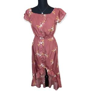 Indulge floral high low maxi dress